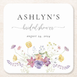 Wildblume Brautparty Papier Untersetzer