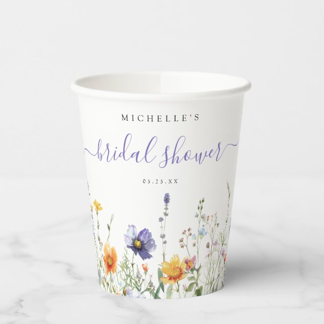 Wildblume Brautparty Pappbecher (Links)