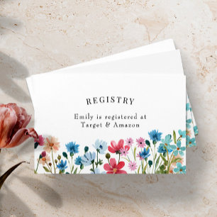 Wildblume Brautparty Registrierungseintragkarte Visitenkarte