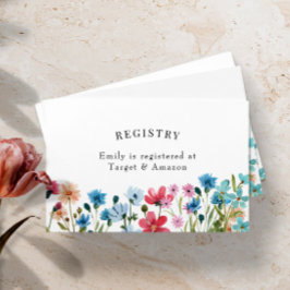 Wildblume Brautparty Registrierungseintragkarte Visitenkarte