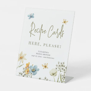 Wildblume Brautparty Rezept-Kartenzeichen Sockelschild