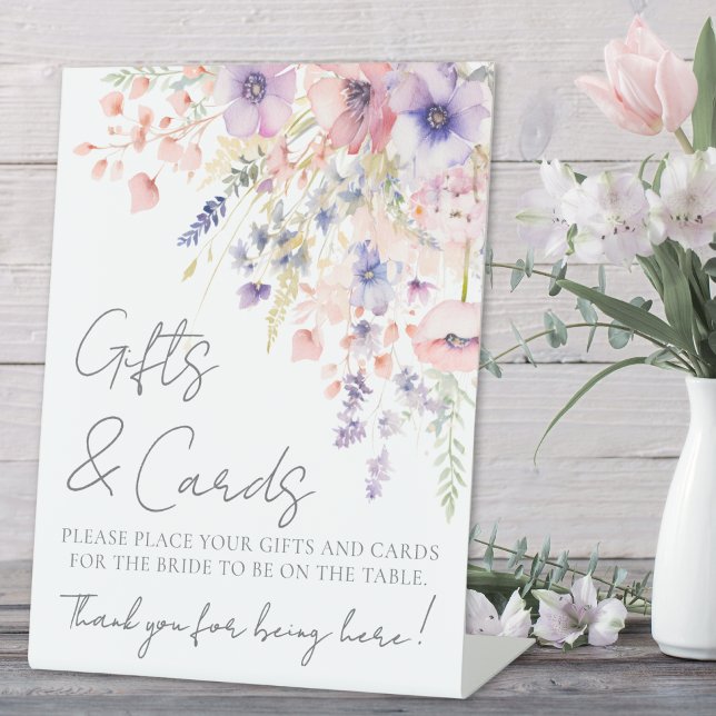 Wildblume Brautparty Sockelschild (Wildflower Bridal Shower Pedestal Sign)