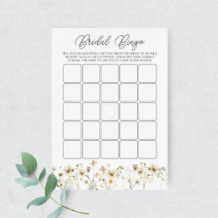 Wildblume Bridal Bingo Game Card Einladung