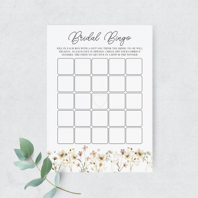 Wildblume Bridal Bingo Game Card Einladung (Von Creator hochgeladen)