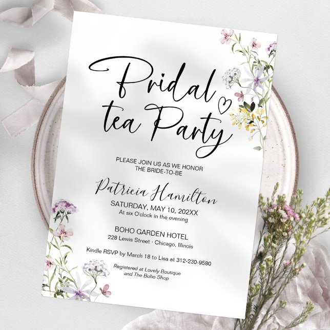 Wildblume Bridal Tea Party Einladung (Von Creator hochgeladen)