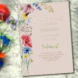 Wildblume Bridesmaids Luncheon Floral Rose Gold Folieneinladung