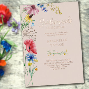 Wildblume Bridesmaids Luncheon Floral Rose Gold Folieneinladung