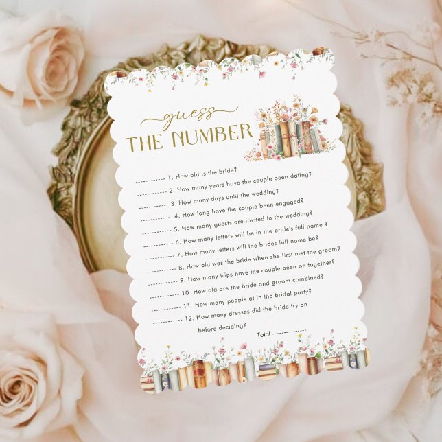 Wildblume Buch Themed Rate the Number Bridal Game (Von Creator hochgeladen)