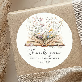 Wildblume | Buchen Thema Kinderdusche Pflegeaufkle Runder Aufkleber