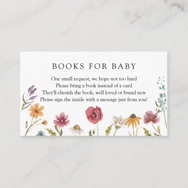 Wildblume-Bücher für Babyanfragen Begleitkarte (Vorderseite)