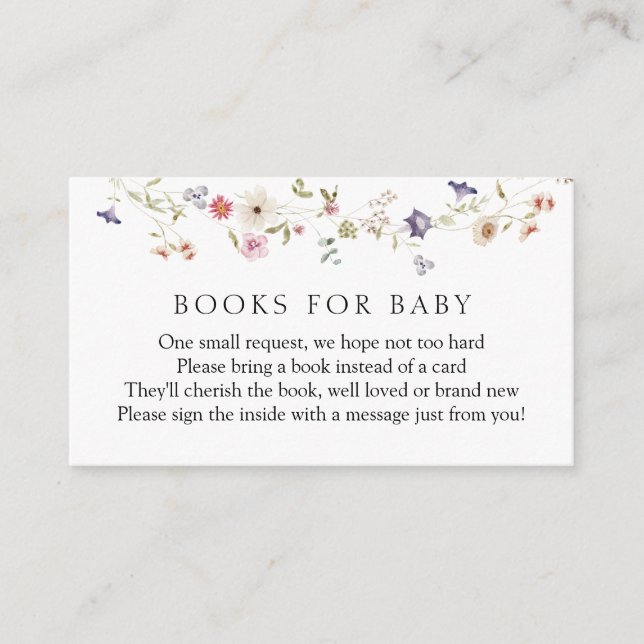 Wildblume-Bücher für die Babyverpackungskarte Begleitkarte (Vorderseite)