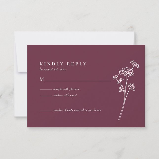 Wildblume Burnt Orange Wedding RSVP Card (Vorderseite)