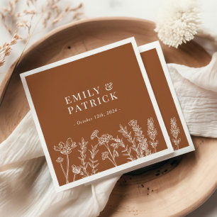 Wildblume Burnt Orange Wedding Serviette