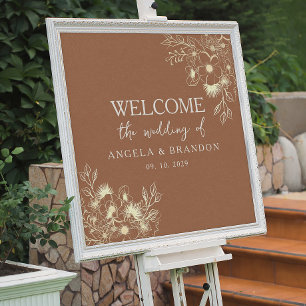 Wildblume Burnt Orange Wedding Welcome Poster