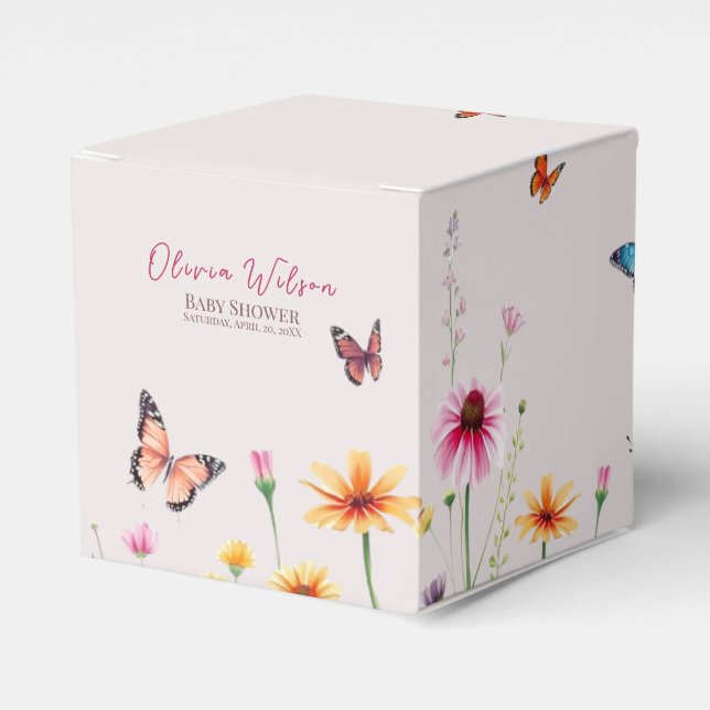 Wildblume Butterflies Baby in Bloom Baby Dusche Geschenkschachtel (Vorderseite)