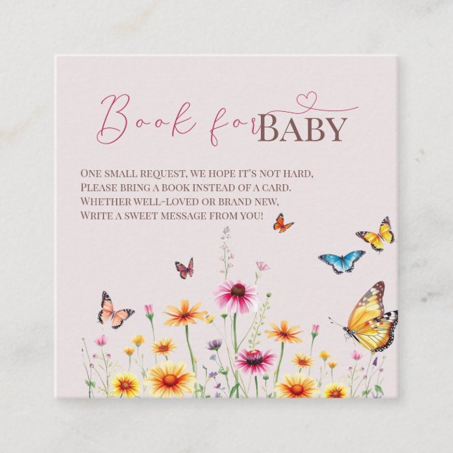 Wildblume Butterfly Baby in Bloom Baby Dusche Begleitkarte (Vorderseite)