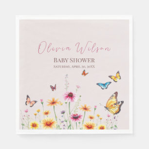 Wildblume Butterfly Baby in Bloom Baby Dusche Serviette