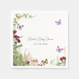 Wildblume Butterfly Babydusche Serviette