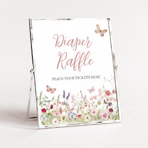 Wildblume Butterfly Babydusche Windelwanne Poster