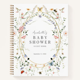 Wildblume Butterfly Bee Baby Showbook Notizbuch