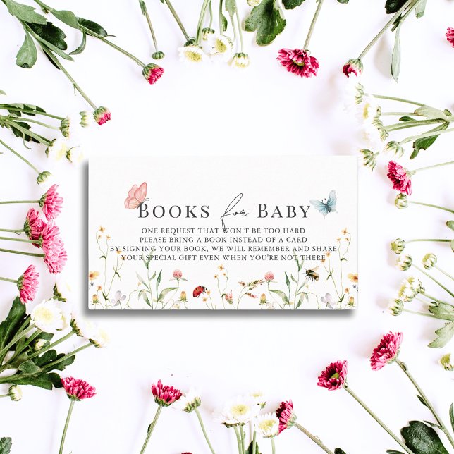 Wildblume Butterfly Bee Babydusche Anfrage Begleitkarte (Von Creator hochgeladen)