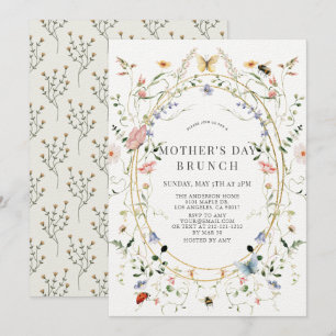 Wildblume Butterfly-Brunch Muttertag Einladung