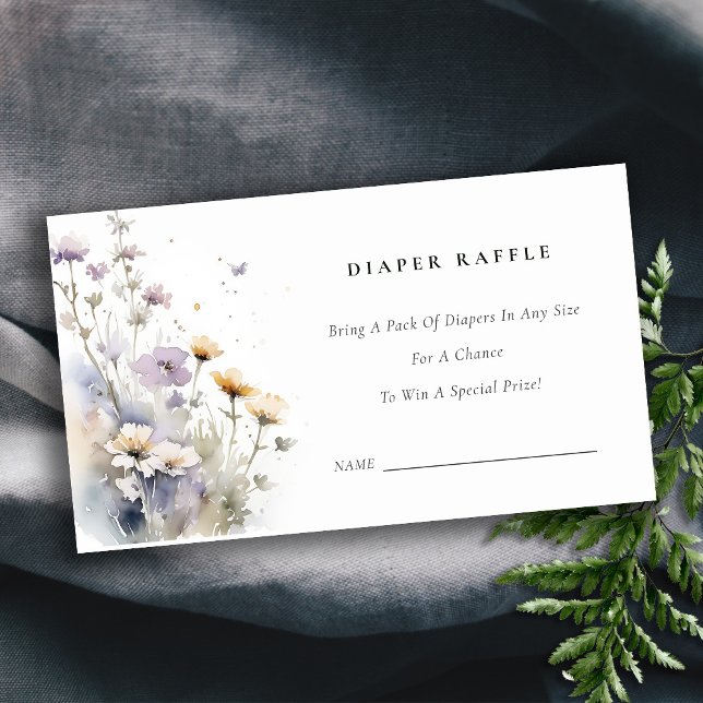 Wildblume Butterfly Diaper Raffle Baby Dusche Begleitkarte (Von Creator hochgeladen)