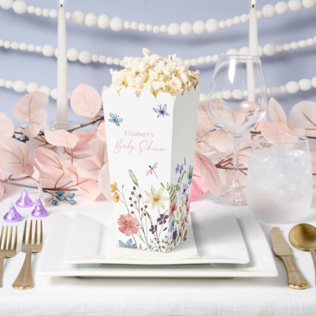Wildblume Butterfly Garden Baby Dusche Popcorn Geschenkschachtel (Hochzeit)