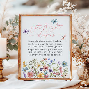 Wildblume Butterfly Garden Spate Night Diapers Poster