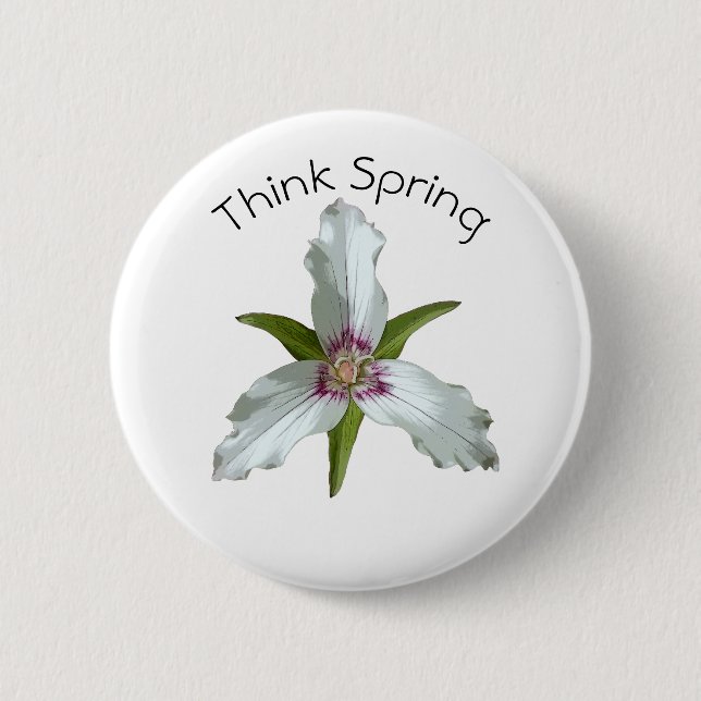 Wildblume-Button für die gezeichnete Trillium-Fede Button (Vorderseite)