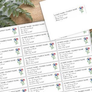 Wildblume Charm 30 Floral Wedding Guest Address Aufkleber