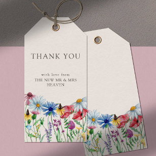 Wildblume Charm Country Floral Wedding Vielen Dank Geschenkanhänger