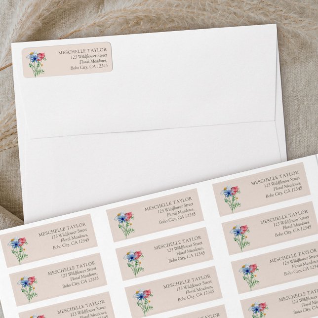 Wildblume Charm Land Botanische Rücksendeadresse (Return Address labels from my Wildflower Charm collection)