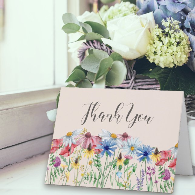Wildblume Charm Rustic Hütte Blumendanke Dankeskarte (Thank you card from my Wildflower Charm collection)