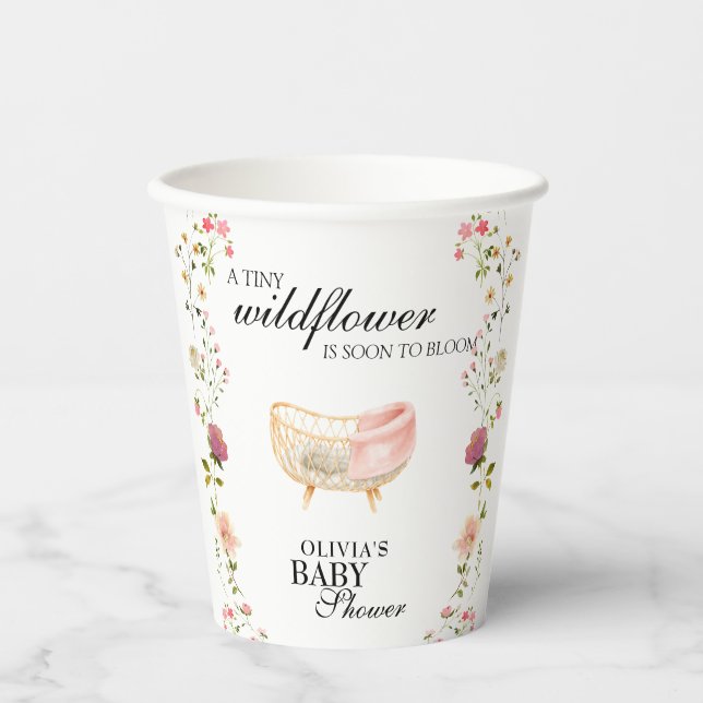 Wildblume Chic Boho Floral Gender neutral Pappbecher (Vorderseite)