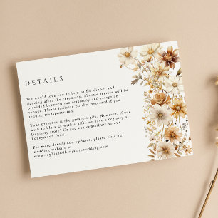 Wildblume Cream Boho Floral Wedding Begleitkarte