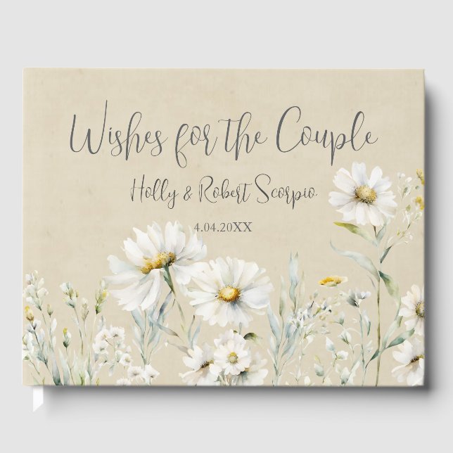 Wildblume Daisy Wedding Gästebuch (Vorderseite)
