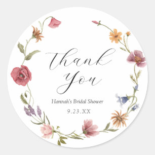 Wildblume danke Ihnen für den Round-Sticker Runder Aufkleber
