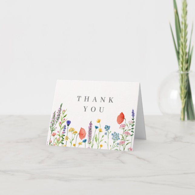 Wildblume danke Ihnen Karte, Blume danke Karte (Vorderseite)