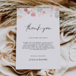 Wildblume Dankeschön Brief, Napkin-Anmerkung Menükarte