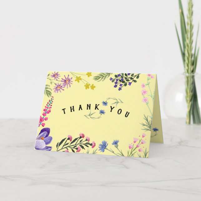 Wildblume Dankeschön Karte (Vorderseite)