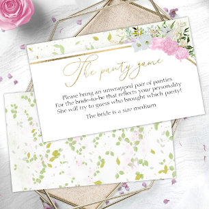 Wildblume Das Panty Game Brautparty Begleitkarte