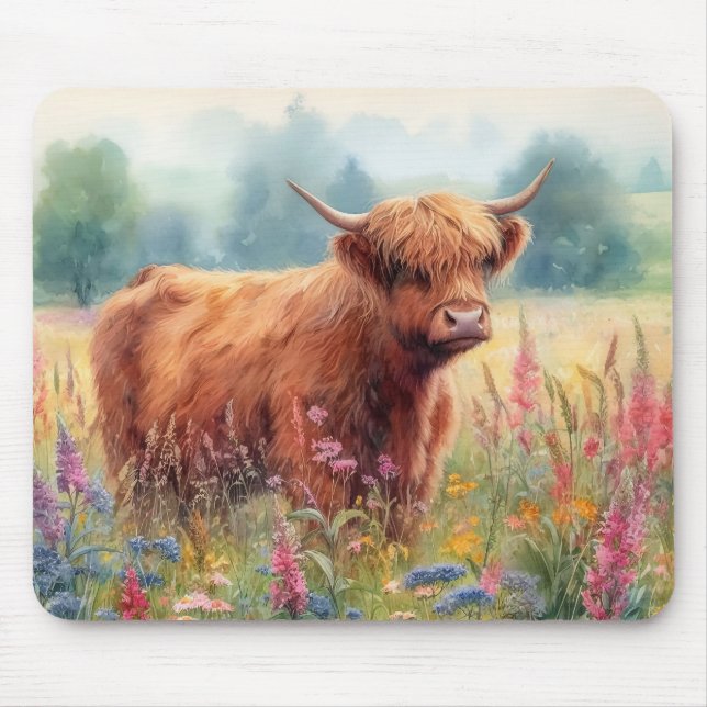 Wildblume der Hochglanzkühe Mousepad (Vorne)