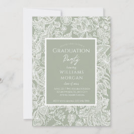 Wildblume der schlichten Seite Grüne Linie Einladung