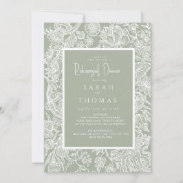 Wildblume der schlichten Seite Grüne Linie Einladung