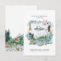 Wildblume der Waldberge | Camping Wedding Wappen