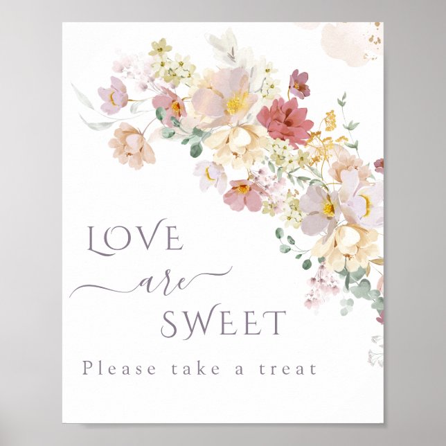 Wildblume der Wasserfarbe Lila Spring Bridal Lecke Poster (Vorne)