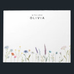Wildblume der Wasserfarbe Personalisiert mit Liebe Notizblock<br><div class="desc">Beautiful Aquarell Wildblume Note Pad Einfach den Namen anpassen.</div>