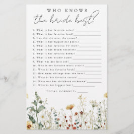 Wildblume, die das Bride Best Duwer Game kennt