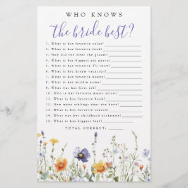 Wildblume, die das Bride Best Party Game kennt